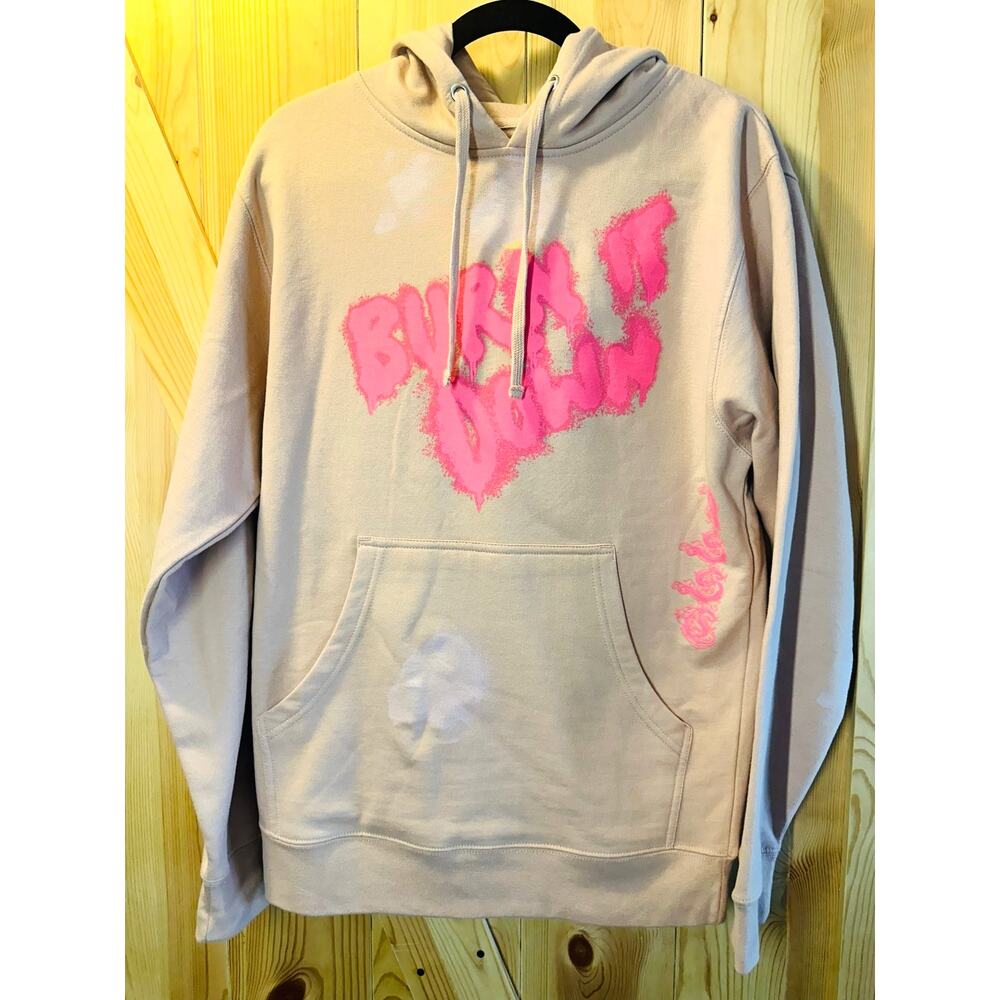 Anti Social Social Club x 2 Tone "Burn It Down" Hoodie in Dusty Pink - Size S